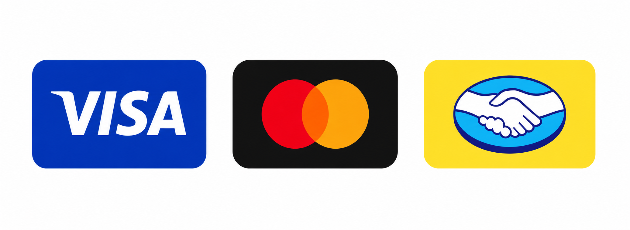 Medios de pago: Visa, Mastercard y Mercado Pago